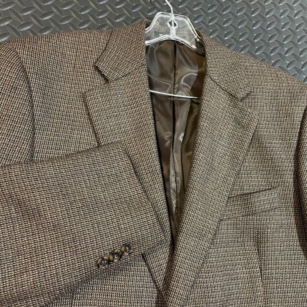 J.G. Hook Blazer Men's 40R Brown 100%‎ Wool Sport Coat Jacket Two Button Classic